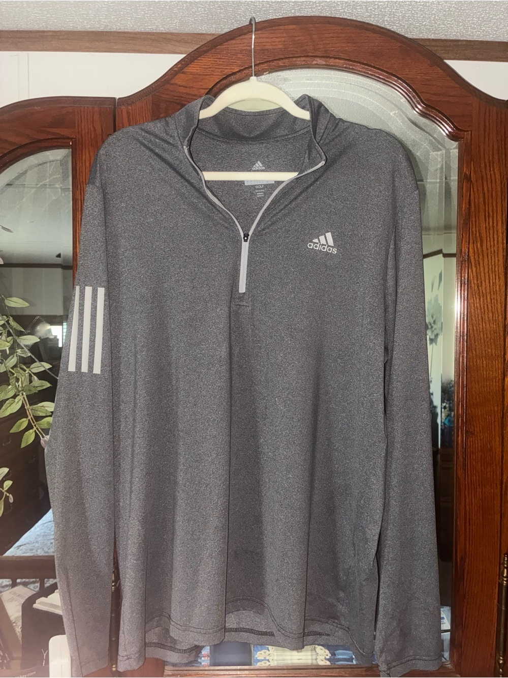 adidas Men’s Gray Half-Zip Training Pullover